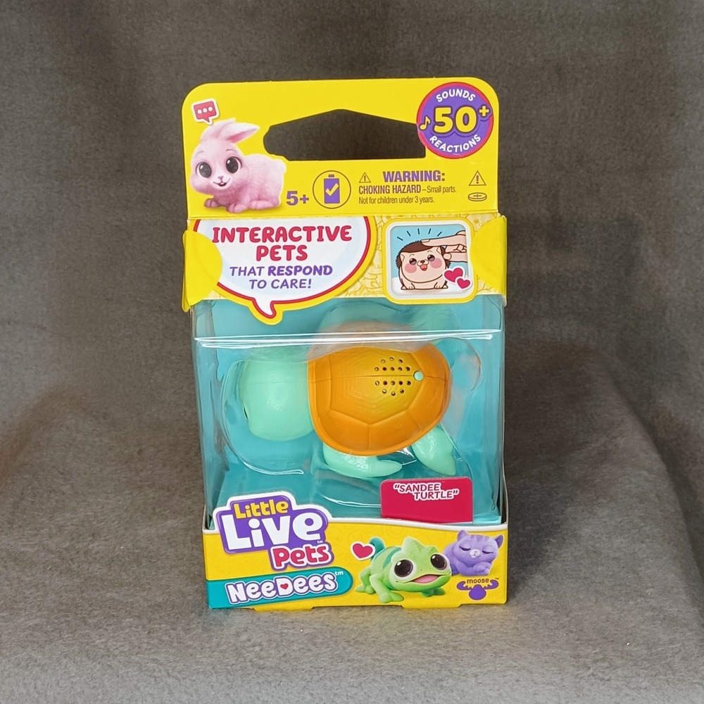 Little Live Pets Sandee Turtle Toy NeeDees Pocket Size‎ Pet 50 Sounds Reactions
